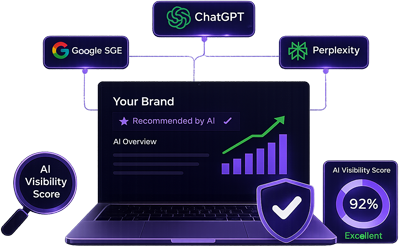 AI Search & Business Visibility Analysis Graphic