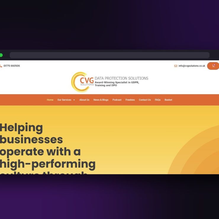 CVG Solutions website screenshot by Juggernaut Technologies
