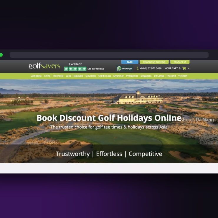 Golfsavers website screenshot by Juggernaut Technologies