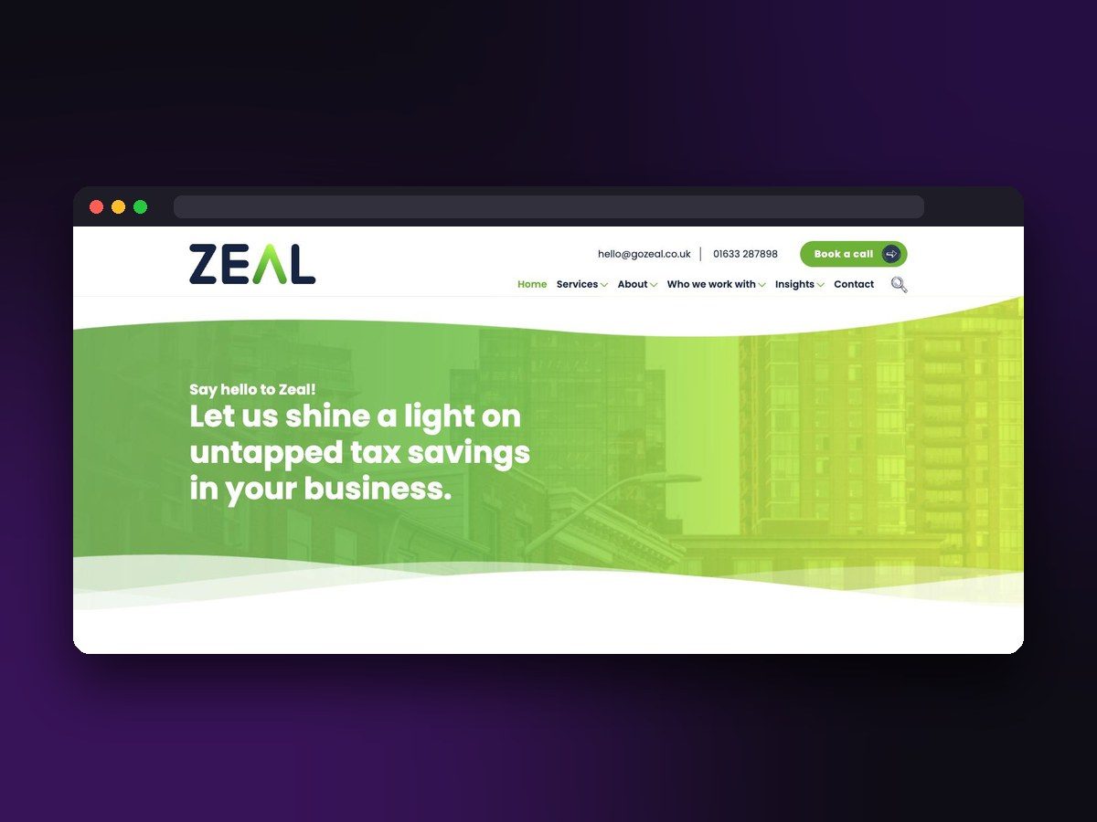 Zeal Tax (GoZeal) website screenshot by Juggernaut Technologies