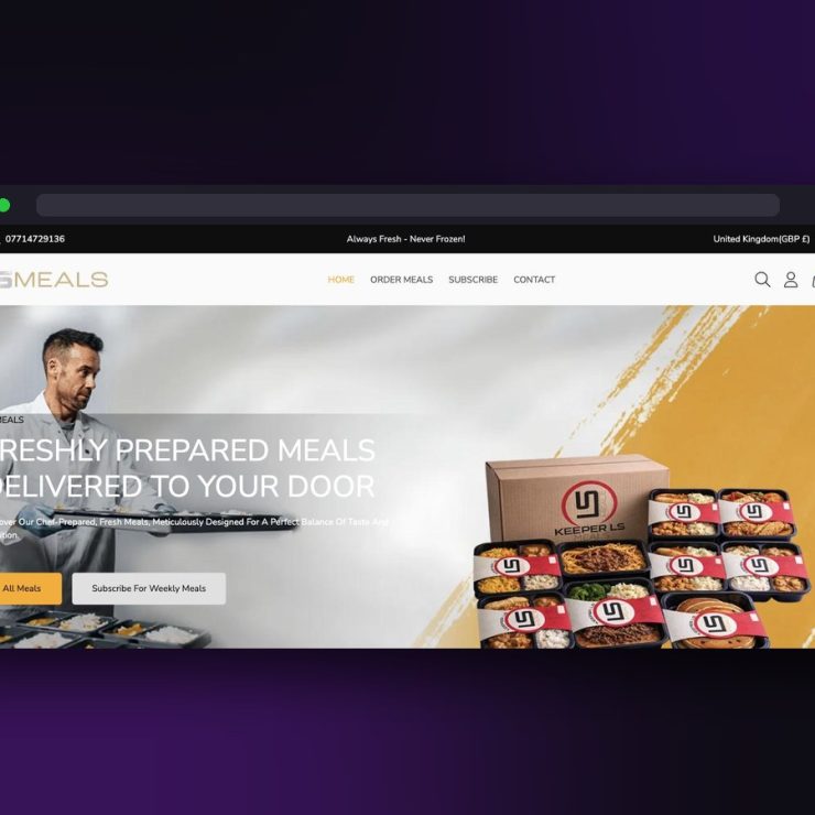 Keeper LS Meals website screenshot by Juggernaut Technologies