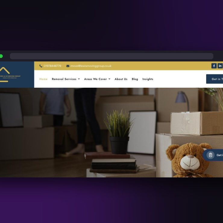 Lewis & Co Moving Group website screenshot by Juggernaut Technologies