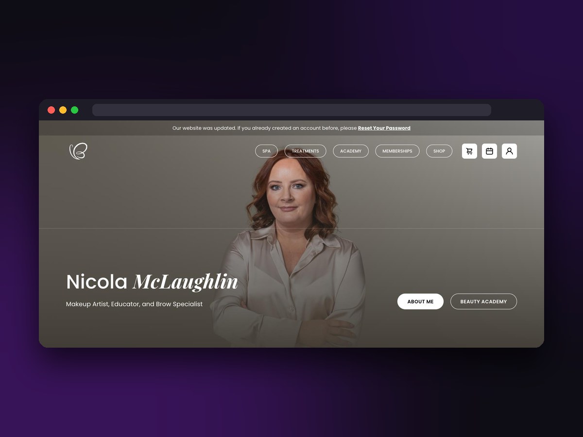 Nicola McLaughlin Cosmetics website screenshot by Juggernaut Technologies