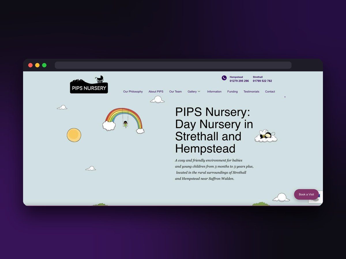 Pips Nursery website screenshot by Juggernaut Technologies