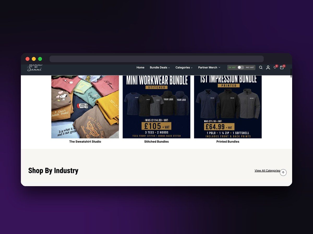 Branded by Sammi website screenshot by Juggernaut Technologies