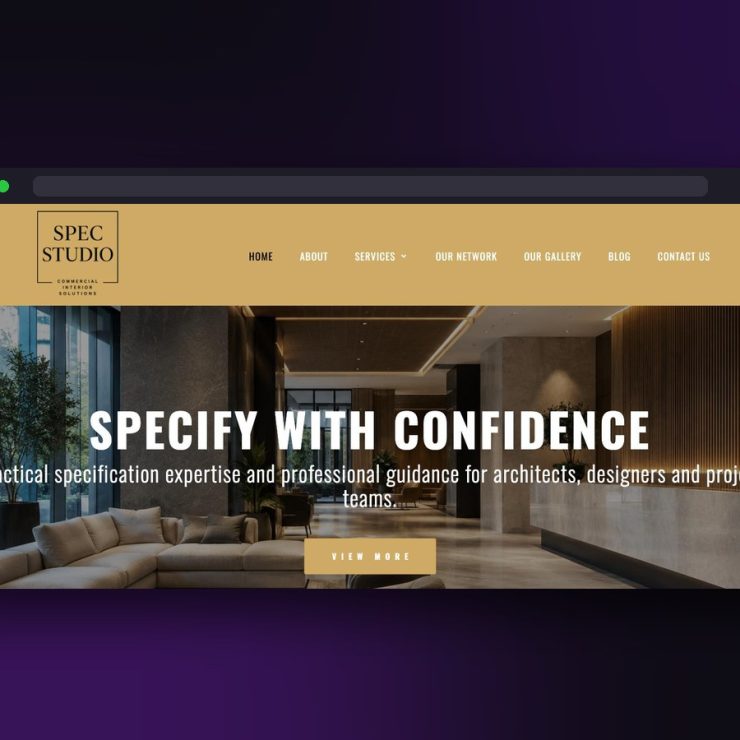 Specification Studio website screenshot by Juggernaut Technologies