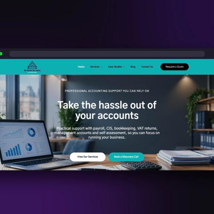 No Hassle Accounts website screenshot by Juggernaut Technologies